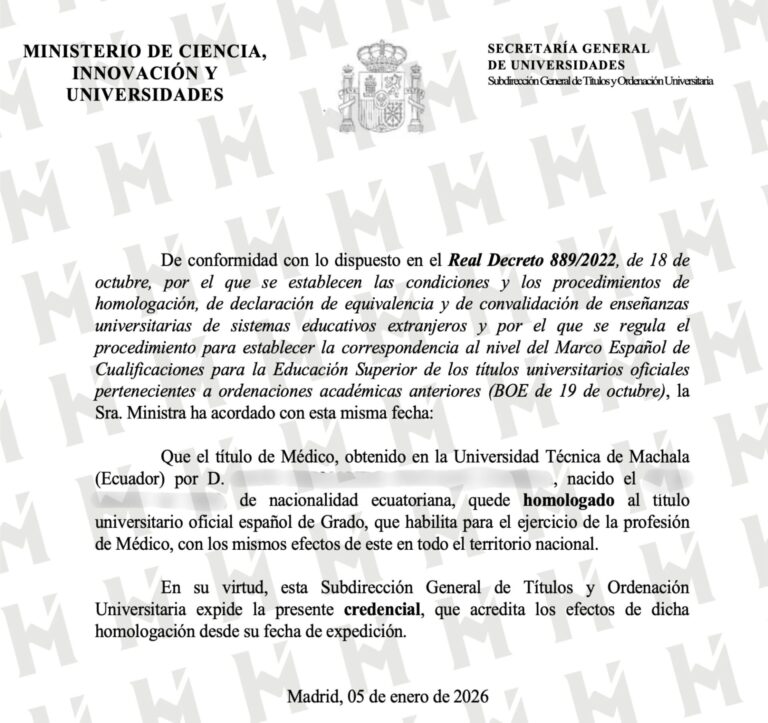 HOMOLOGACIÓN DE TÍTULO UNIVERSITARIO