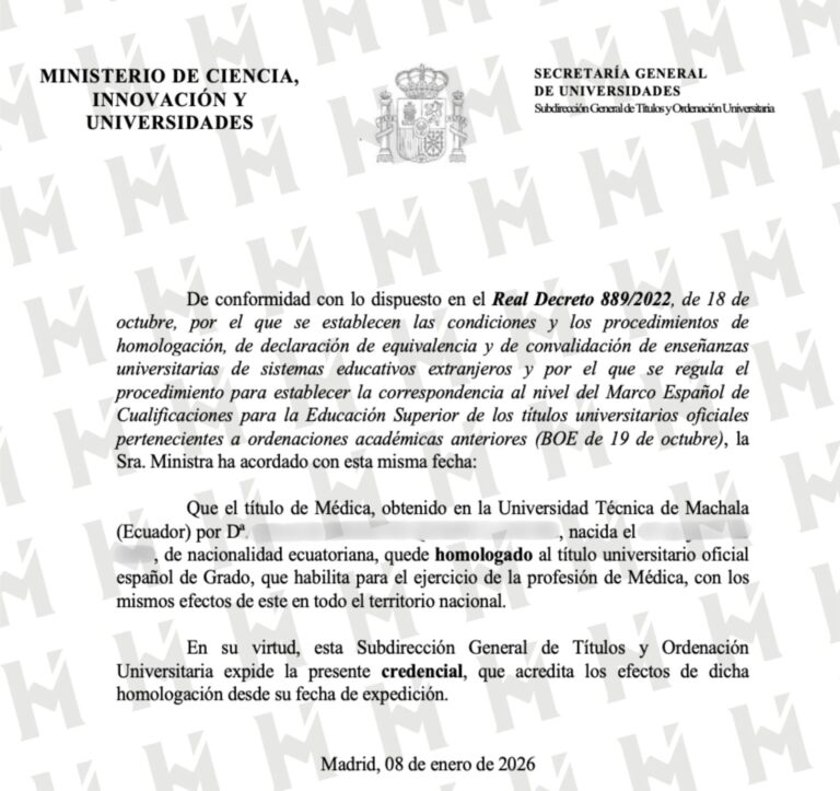 HOMOLOGACIÓN DE TÍTULO UNIVERSITARIO