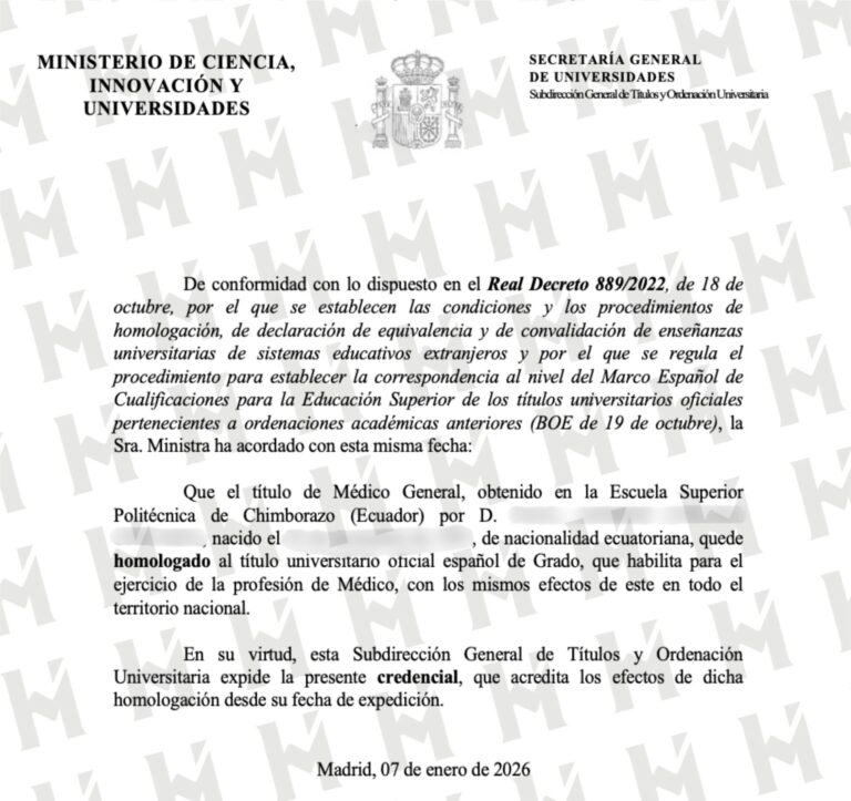 HOMOLOGACIÓN DE TÍTULO UNIVERSITARIO