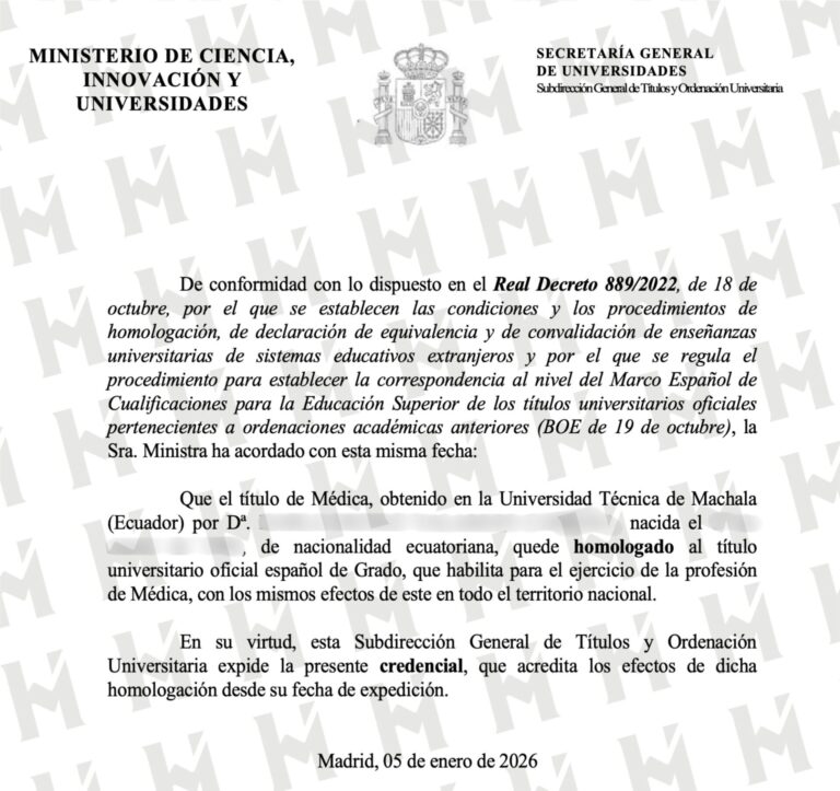 HOMOLOGACIÓN DE TÍTULO UNIVERSITARIO