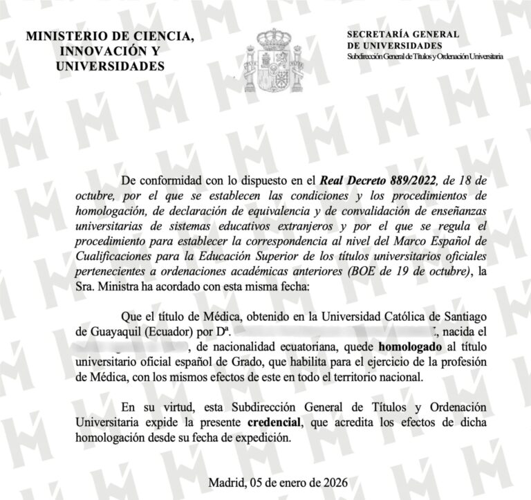 HOMOLOGACIÓN DE TÍTULO UNIVERSITARIO