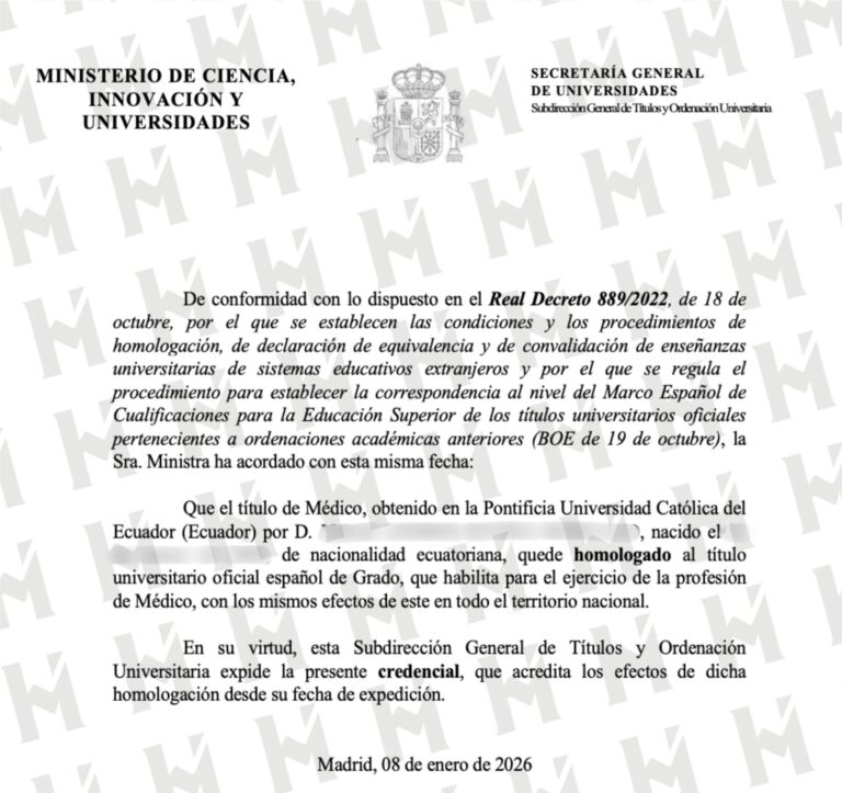 HOMOLOGACIÓN DE TÍTULO UNIVERSITARIO