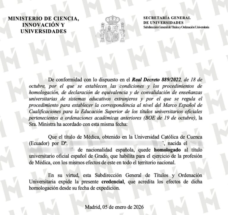 HOMOLOGACIÓN DE TÍTULO UNIVERSITARIO