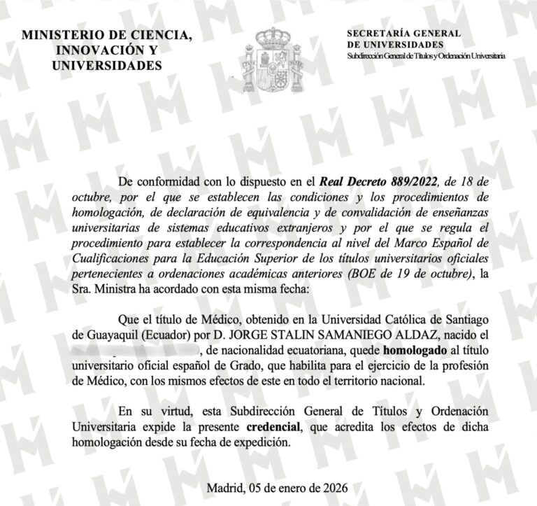 HOMOLOGACIÓN DE TÍTULO UNIVERSITARIO