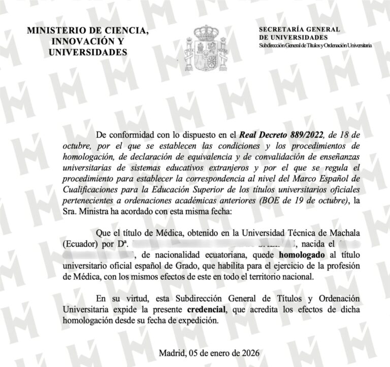 HOMOLOGACIÓN DE TÍTULO UNIVERSITARIO