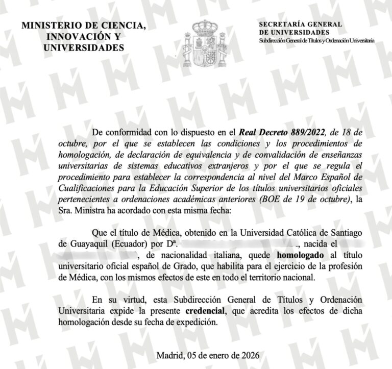 HOMOLOGACIÓN DE TÍTULO UNIVERSITARIO