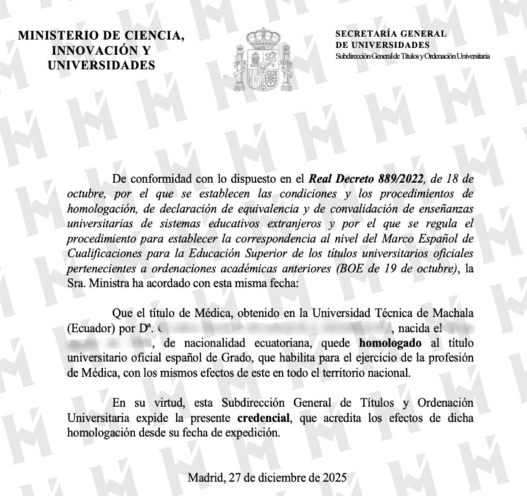 HOMOLOGACIÓN DE TÍTULO UNIVERSITARIO