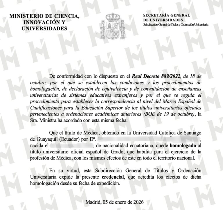 HOMOLOGACIÓN DE TÍTULO UNIVERSITARIO