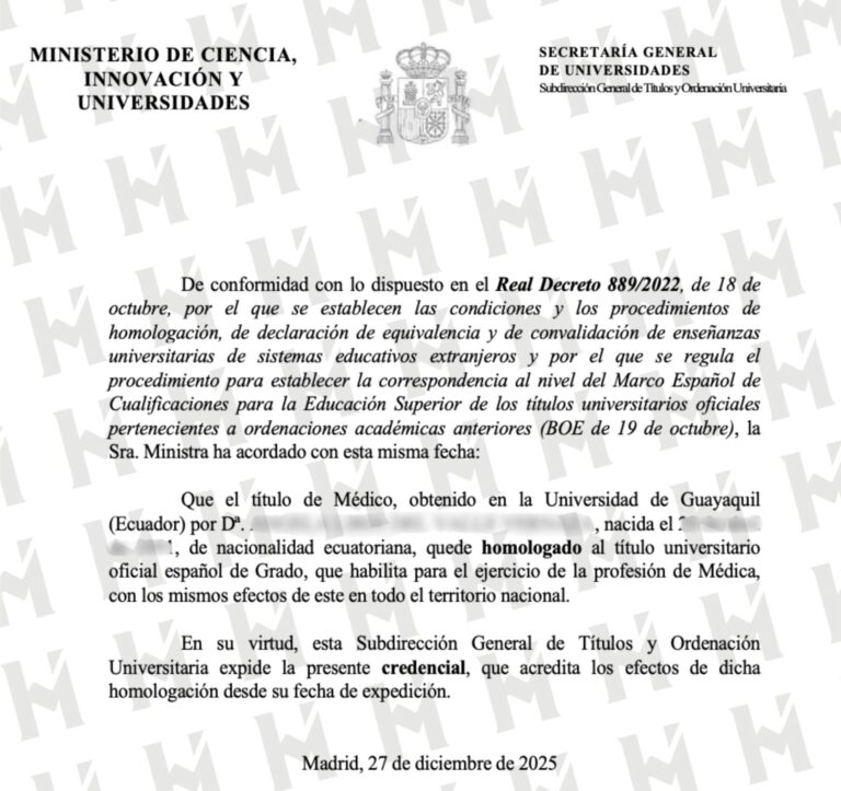 HOMOLOGACIÓN DE TÍTULO UNIVERSITARIO