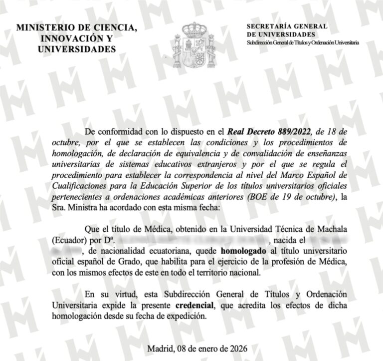 HOMOLOGACIÓN DE TÍTULO UNIVERSITARIO