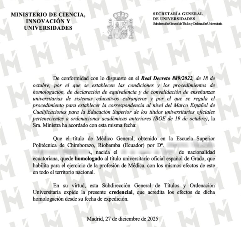 HOMOLOGACIÓN DE TÍTULO UNIVERSITARIO