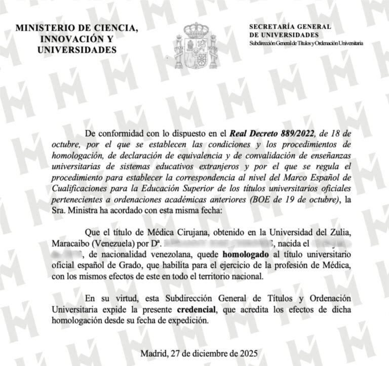 HOMOLOGACIÓN DE TÍTULO UNIVERSITARIO