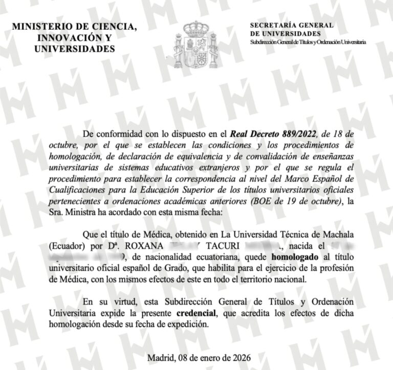 HOMOLOGACIÓN DE TÍTULO UNIVERSITARIO