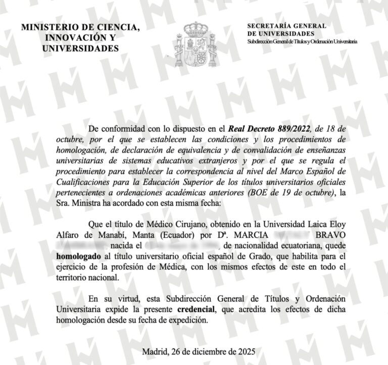 HOMOLOGACIÓN DE TÍTULO UNIVERSITARIO