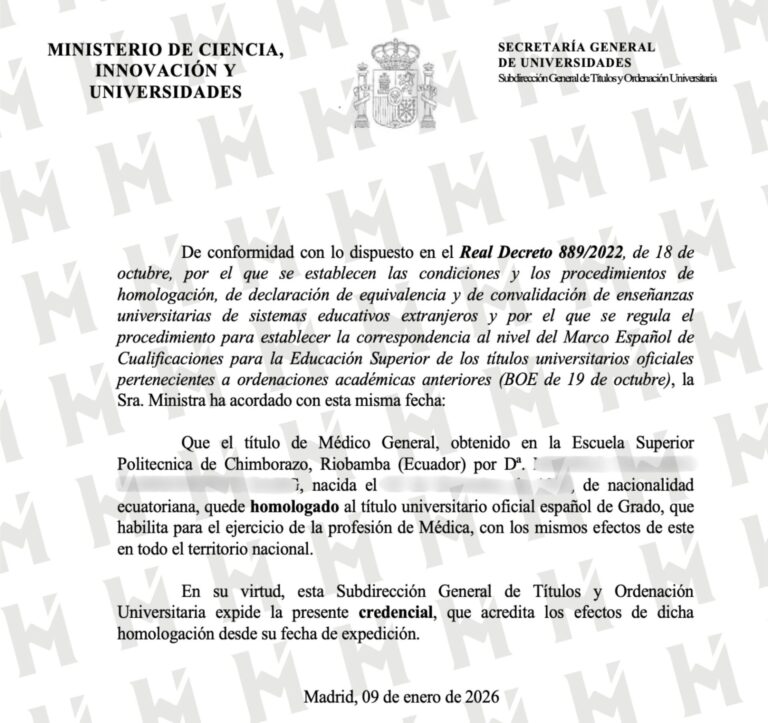 HOMOLOGACIÓN DE TÍTULO UNIVERSITARIO