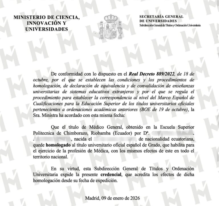 HOMOLOGACIÓN DE TÍTULO UNIVERSITARIO