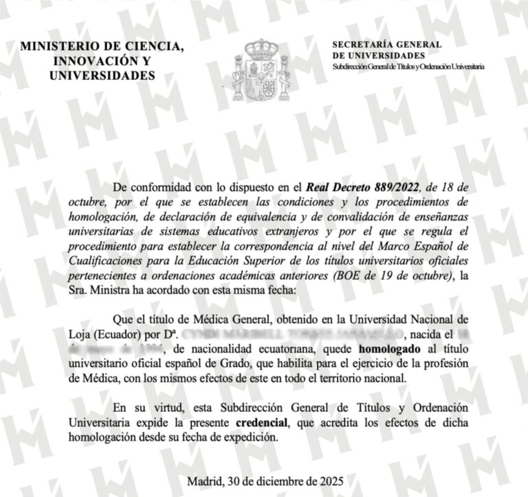 HOMOLOGACIÓN DE TÍTULO UNIVERSITARIO