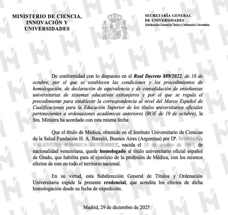 HOMOLOGACIÓN DE TÍTULO UNIVERSITARIO