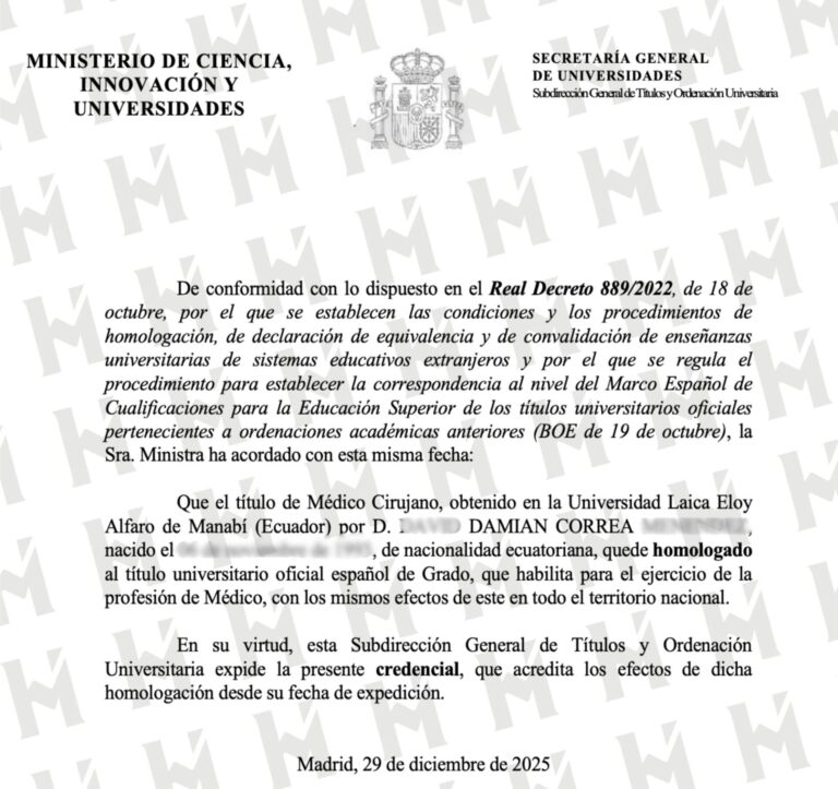 HOMOLOGACIÓN DE TÍTULO UNIVERSITARIO