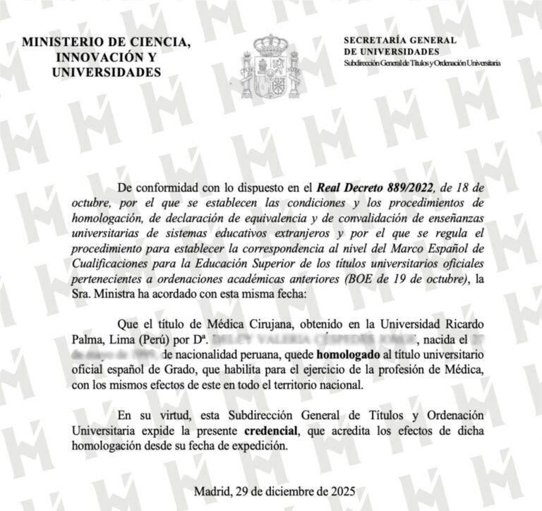 HOMOLOGACIÓN DE TÍTULO UNIVERSITARIO