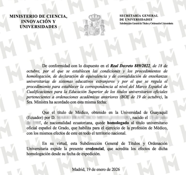 HOMOLOGACIÓN DE TÍTULO UNIVERSITARIO