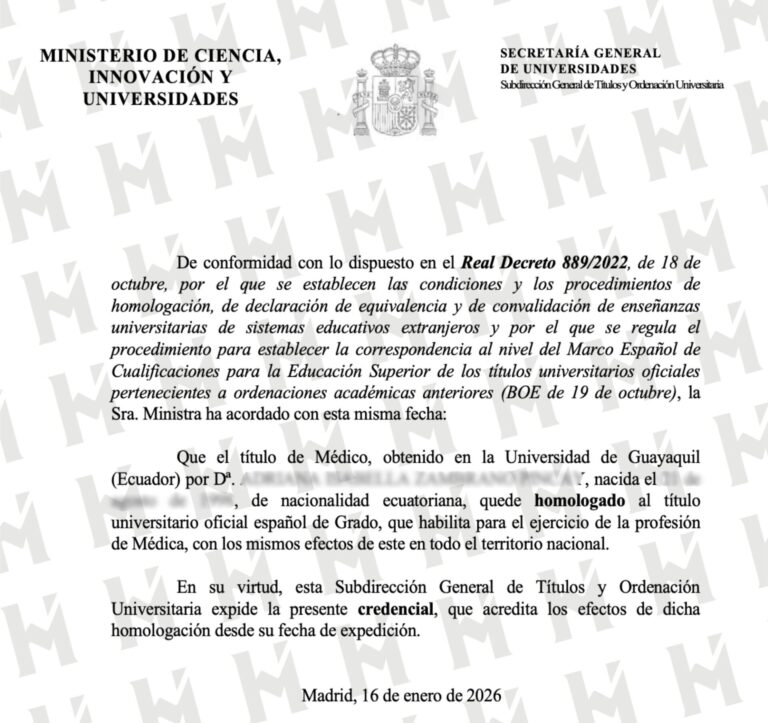 HOMOLOGACIÓN DE TÍTULO UNIVERSITARIO