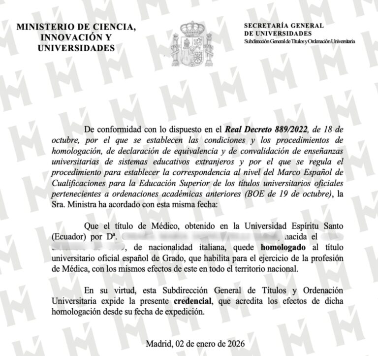 HOMOLOGACIÓN DE TÍTULO UNIVERSITARIO