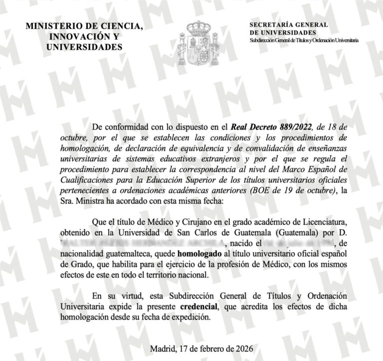 HOMOLOGACIÓN DE TÍTULO UNIVERSITARIO