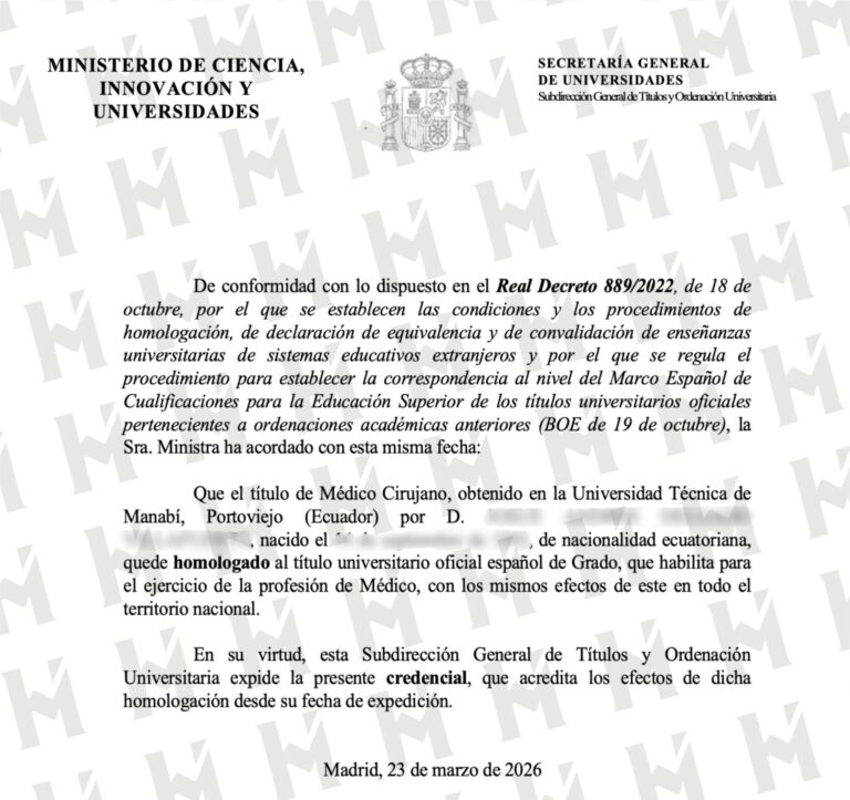 HOMOLOGACIÓN DE TÍTULO UNIVERSITARIO