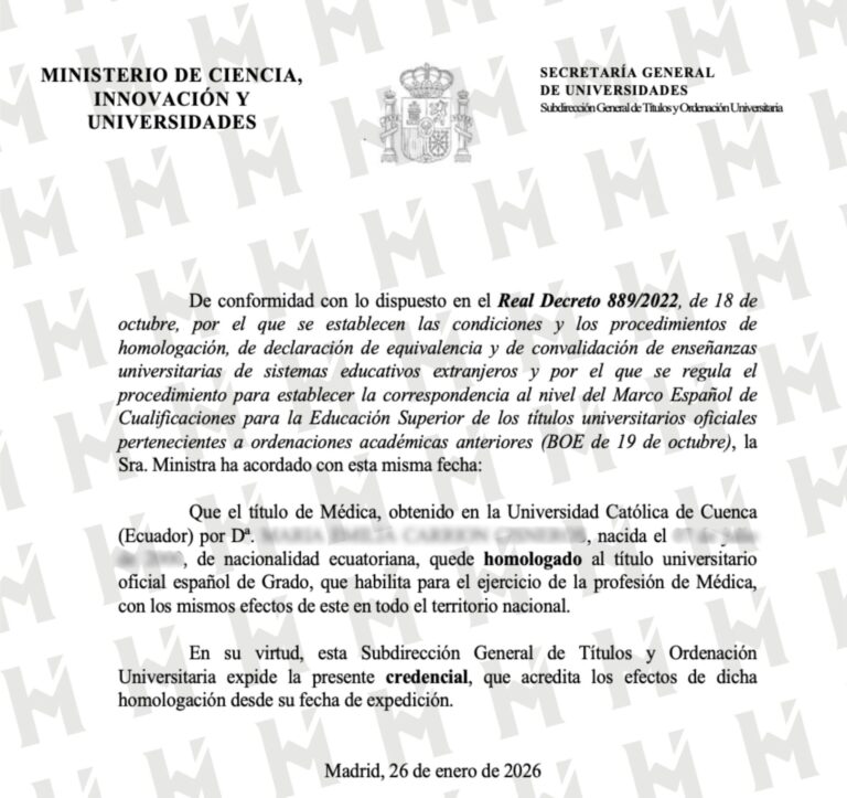 HOMOLOGACIÓN DE TÍTULO UNIVERSITARIO