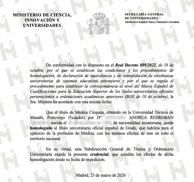 HOMOLOGACIÓN DE TÍTULO UNIVERSITARIO