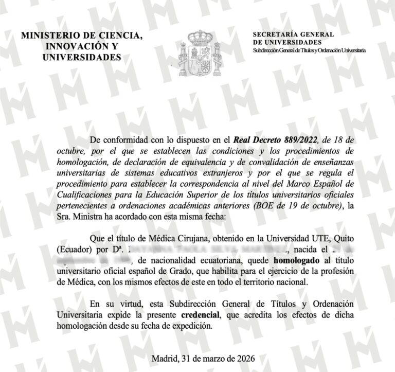 HOMOLOGACIÓN DE TÍTULO UNIVERSITARIO