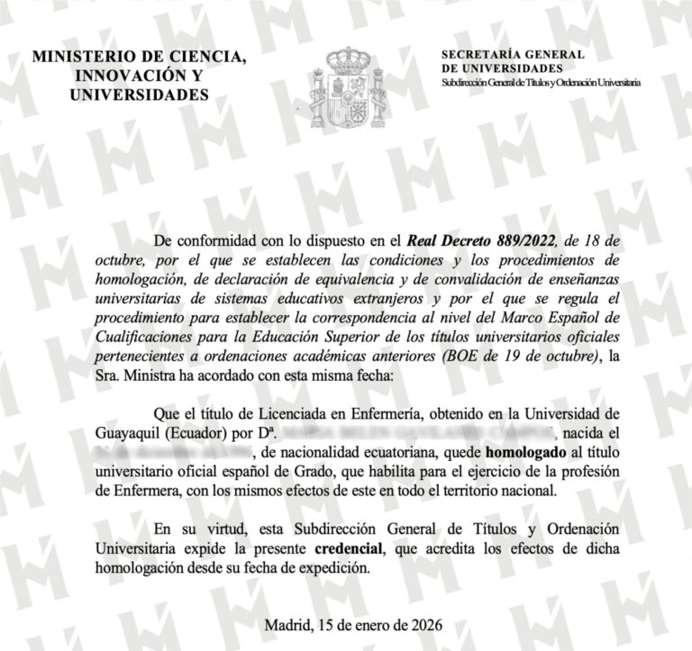 HOMOLOGACIÓN DE TÍTULO UNIVERSITARIO