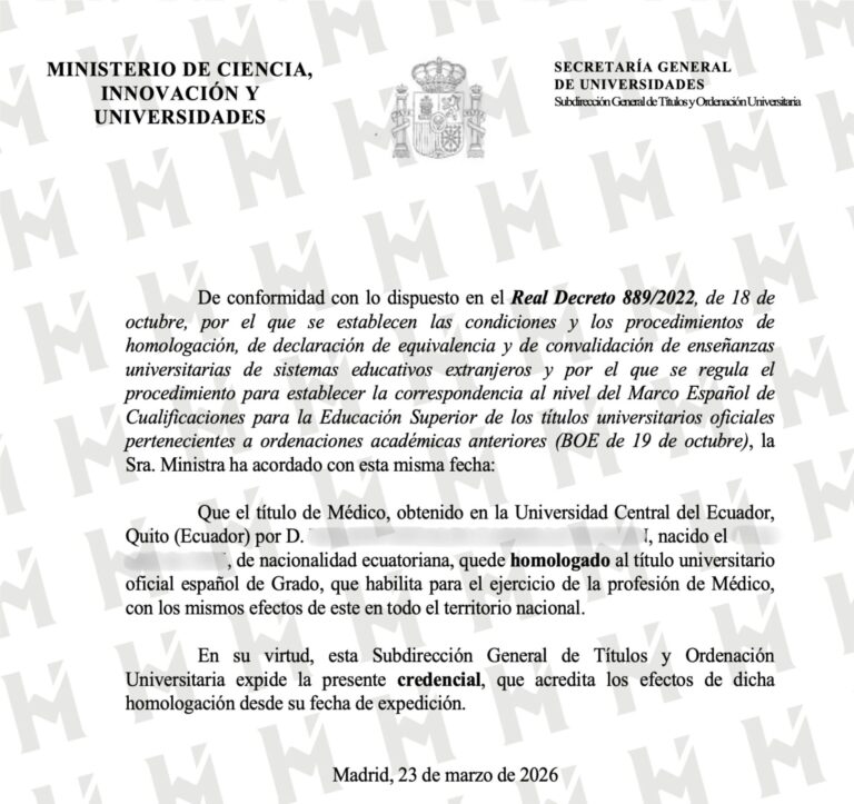 HOMOLOGACIÓN DE TÍTULO UNIVERSITARIO