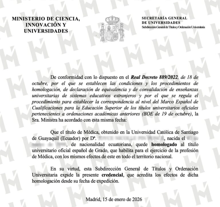 HOMOLOGACIÓN DE TÍTULO UNIVERSITARIO